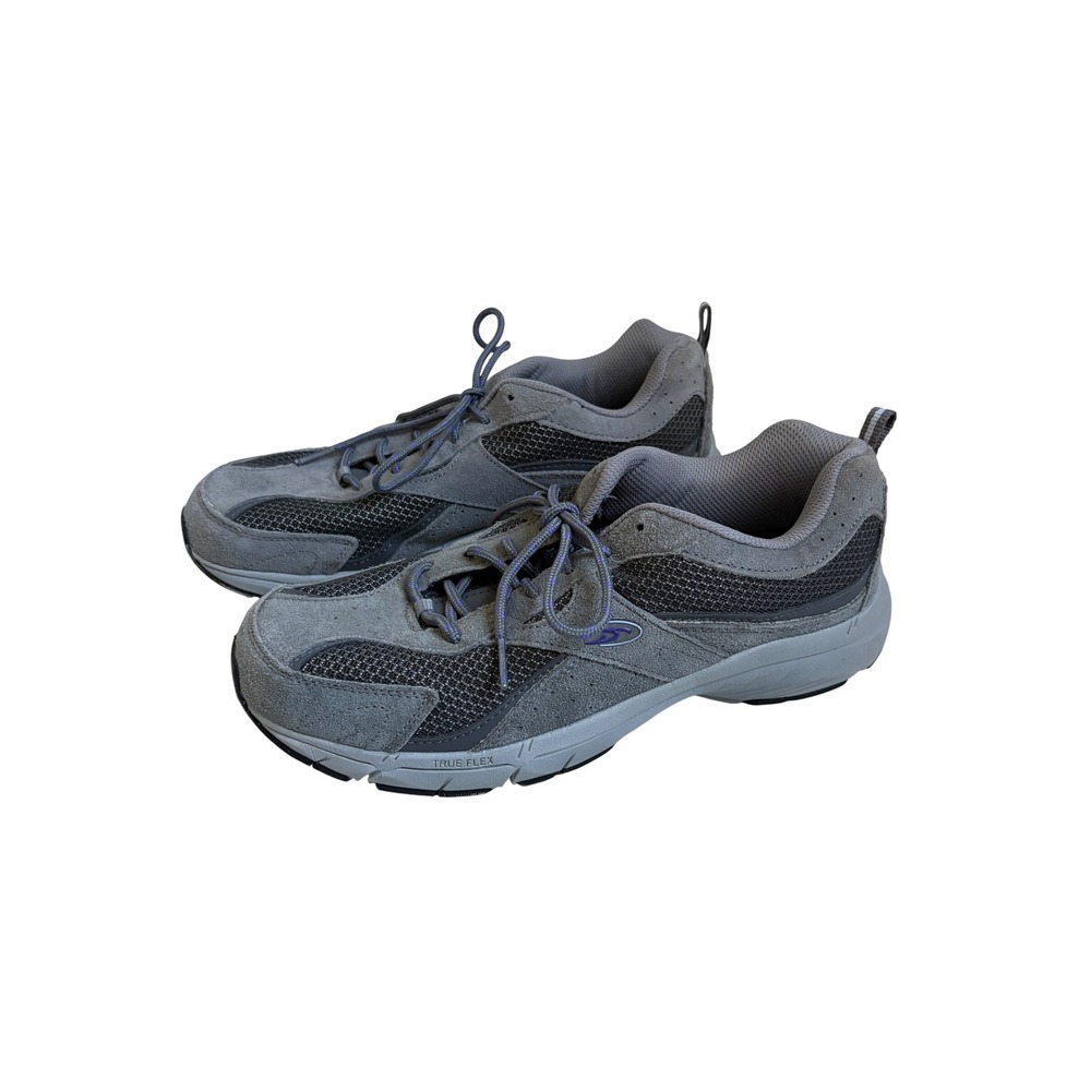 Dr. Scholls True Flex Womens Grey Suede Mesh Walking Shoes Size 10 WMDS4500000